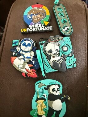 Dude Perfect Lot of 5 Keychain Clips Cool Not Cool Panda Collection Backpack